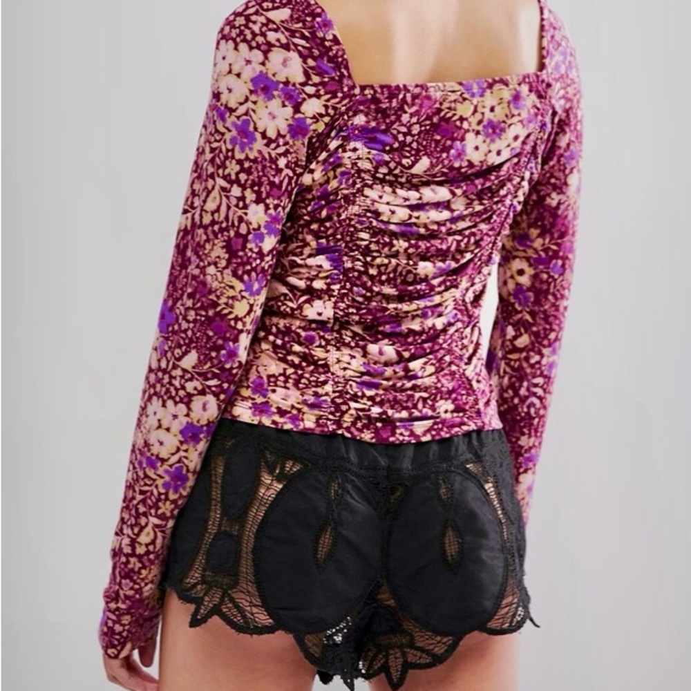 Free People Women’s Floral and Lace Top - Picture 3 of 9